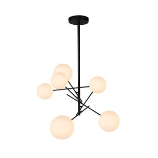 Lucide ALARA - Hanging lamp - Ø 72 cm - LED - G4 - 6x1.5W 2700K - Black - 46417/06/30
