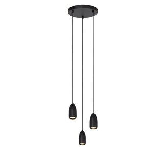 Lucide EVORA - Hanglamp - Ø 25 cm - 3xGU10 - Zwart - 45406/13/30