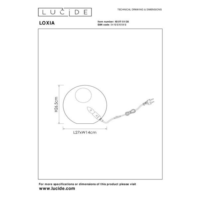 LOXIA - Lampe de table - 1xE14 - Beige - 10517/01/38
