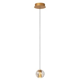 Lucide DILENKO - Hanging lamp - Ø 14 cm - LED - 1x4,2W 2700K - Matt Gold / Brass - 13497/03/02