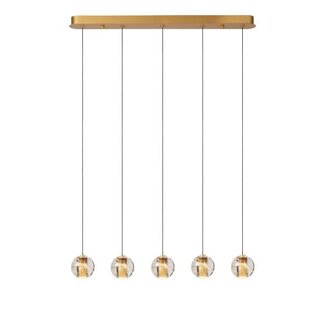 Lucide DILENKO - Hanging lamp - LED Dim. - 5x3.5W 2700K - Matte Gold / Brass - 13497/16/02