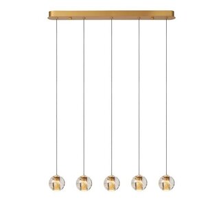 Lucide DILENKO - Suspension - LED Dim. - 5x3.5W 2700K - Or Mat / Laiton - 13497/16/02