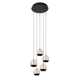 Lucide SENTUBAL - Hanging lamp - Ø 35 cm - LED Dim. - 5x52W 2700K - Black - 13498/24/30