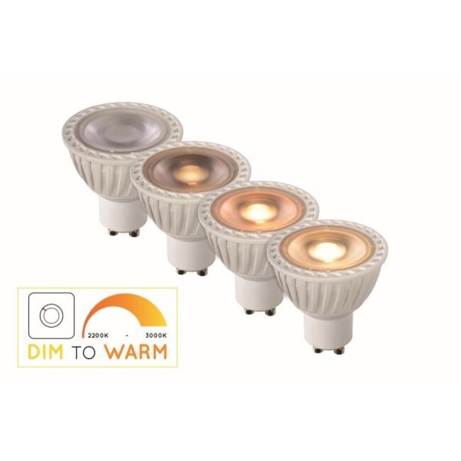 MR16 - Lampe Led - Ø 5 cm - LED Dim to warm - GU10 - 1x5W 2200K/3000K - Blanc - 49009/05/31