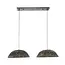 Hanging lamp 2x dome water hyacinth