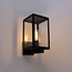 Modern outdoor wall lamp black with glass 30 cm - Rotterdam