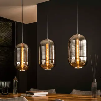 LioLights Suspension 3L cuve verre chromé
