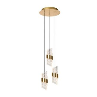 Lucide KLIGANDE - Lampe à suspension - Ø 25 cm - Variation LED. - 3x8W 2700K - Or Mat / Laiton - 13496/21/02