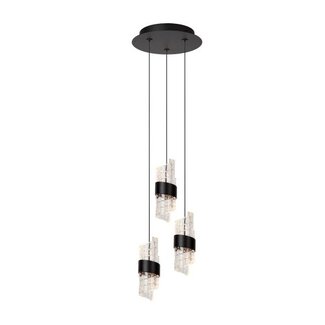 Lucide KLIGANDE - Lampe à suspension - Ø 25 cm - Variation LED. - 3x8W 2700K - Noir - 13496/21/30