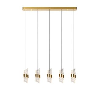 Lucide KLIGANDE - Hanging lamp - LED Dimming. - 5x7.8W 2700K - Matt Gold / Brass - 13496/35/02