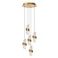 KLIGANDE - Lampe à suspension - Ø 30 cm - Variation LED. - 5x8W 2700K - Or Mat / Laiton - 13496/36/02