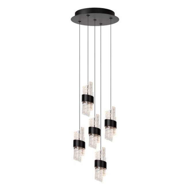 KLIGANDE - Lampe à suspension - Ø 30 cm - Variation LED. - 5x8W 2700K - Noir - 13496/36/30