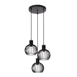 Lucide MIKAELA - Hanging lamp - Ø 32 cm - 3xE14 - Black - 73400/13/30