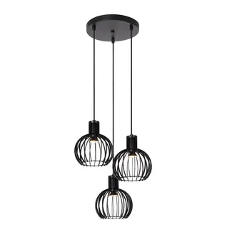 Lucide MIKAELA - Hanglamp - Ø 32 cm - 3xE14 - Zwart - 73400/13/30