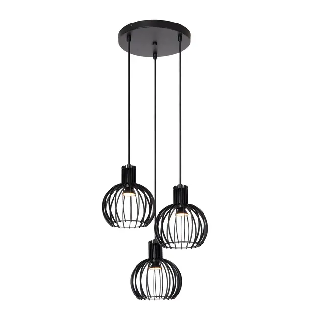 MIKAELA - Hanging lamp - Ø 32 cm - 3xE14 - Black - 73400/13/30