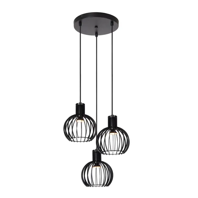 MIKAELA - Lampe à suspension - Ø 32 cm - 3xE14 - Noir - 73400/13/30