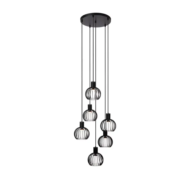 MIKAELA - Hanglamp - Ø 35 cm - 6xE14 - Zwart - 73400/16/30