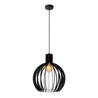 Lucide MIKAELA - Lampe à suspension - Ø 35 cm - 1xE27 - Noir - 73400/32/30