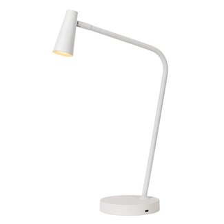 Lucide STIRLING - Oplaadbare Leeslamp - Accu/Batterij - LED Dimb. - 1x3W 2700K - 3 StepDim - Wit - 36620/03/31