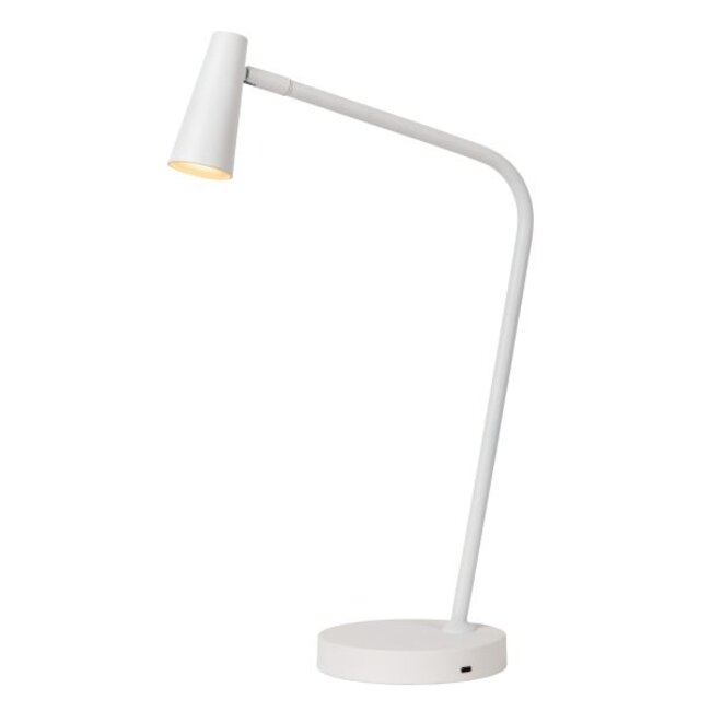 STIRLING - Oplaadbare Leeslamp - Accu/Batterij - LED Dimb. - 1x3W 2700K - 3 StepDim - Wit - 36620/03/31