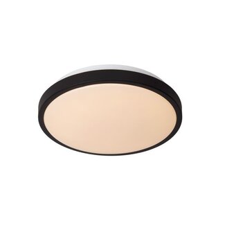 Lucide DASHER - Ceiling light Bathroom - Ø 29.3 cm - LED - 1x12W 2700K - IP44 - Black - 79110/30/30