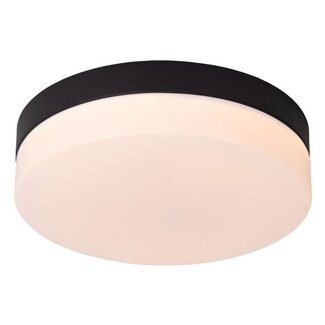 Lucide BISKIT - Ceiling light Bathroom - Ø 23 cm - LED - 1x12W 2700K - IP44 - Black - 79111/24/30