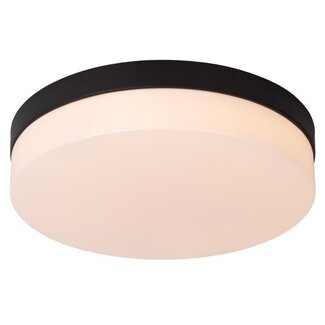 Lucide BISKIT - Plafonnière Badkamer - Ø 28 cm - LED - 1x18W 2700K - IP44 - Zwart - 79111/30/30