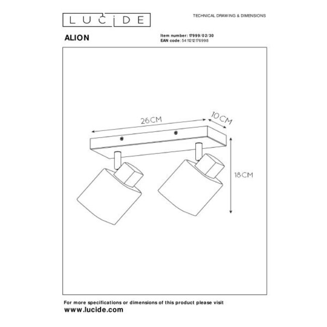 ALION - Ceiling spotlight - 2xE14 - Black - 17999/02/30