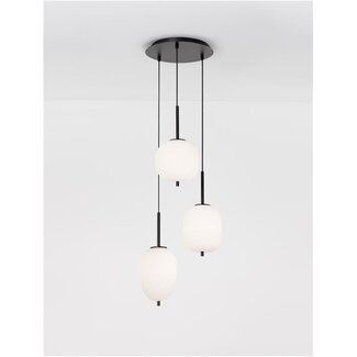 Nova Luce LATO hanglamp - Ø 30 x 120 cm - zwart - 3xE14