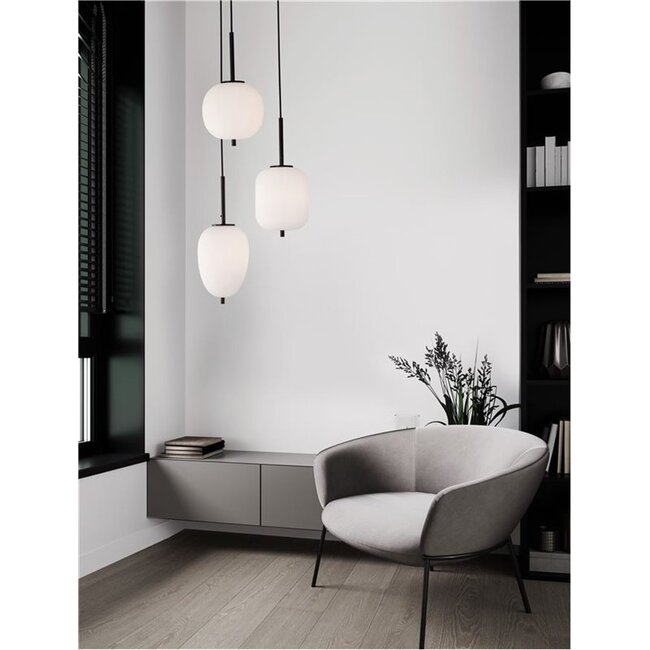 Lampe à suspension LATO - Ø 30 x 120 cm - noire - 3xE14