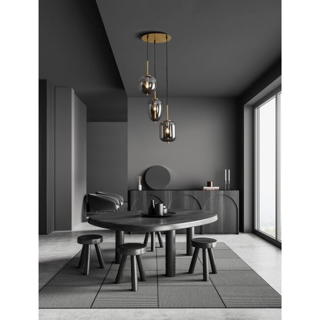 Lampe à suspension LATO - Ø 30 x 120 cm - fumée - 3xE14