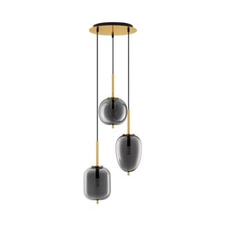 Nova Luce Lampe à suspension LATO - Ø 30 x 120 cm - fumée - 3xE14