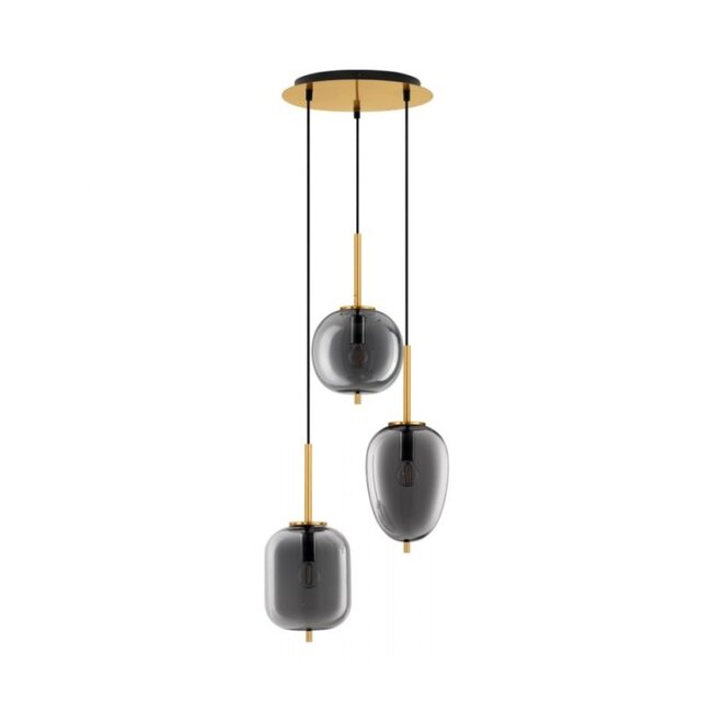 Lampe à suspension LATO - Ø 30 x 120 cm - fumée - 3xE14