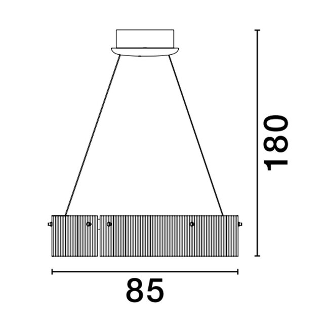 PAULINE LED hanglamp - Ø  85 x 180 cm - zwart - 55W