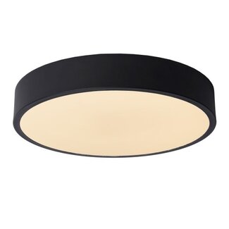 Lucide UNAR - Plafonnière - Ø 30 cm - LED Dimb. - 1x18W 2700K - 3 StepDim - Zwart - 79185/30/30