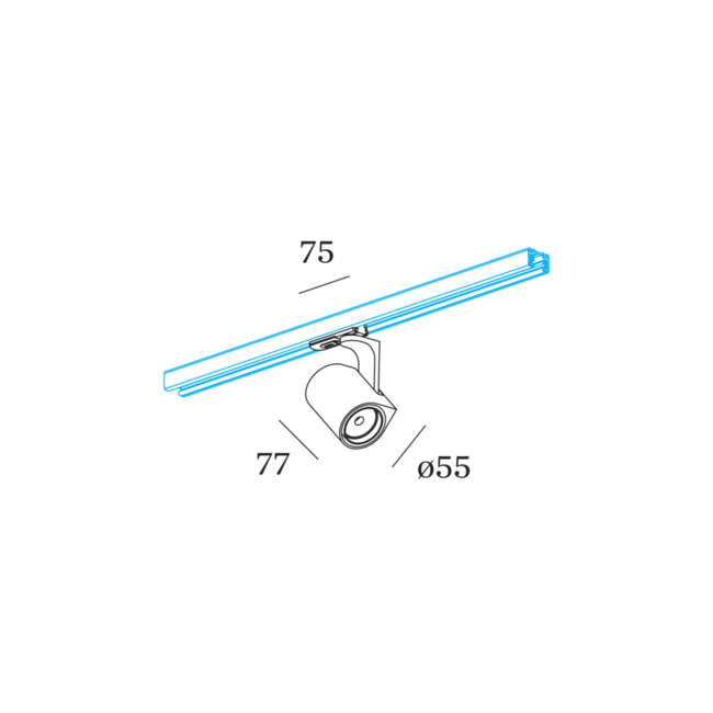 Trackspot Sqube triphasé sur piste 1.0 PAR16