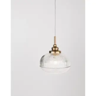 Nova Luce Mond - hanging lamp - Ø 18 x 120 cm - gold / clear glass - E14