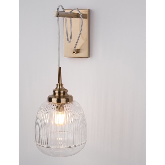 Mouth - wall lamp - gold / clear glass - E14
