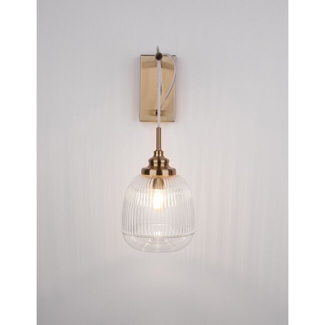 Mouth - wall lamp - gold / clear glass - E14