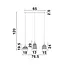 Mouth - lampe suspendue - or / verre clair -3 x E14