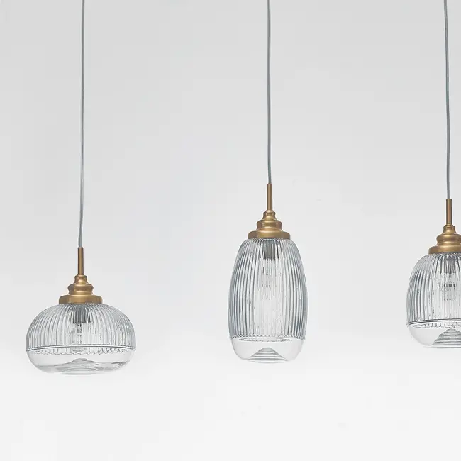 Mouth - lampe suspendue - or / verre clair -3 x E14