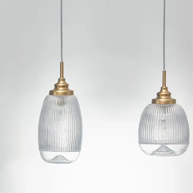 Mouth - hanging lamp - gold / clear glass -3 x E14