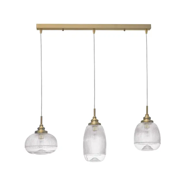 Mouth - lampe suspendue - or / verre clair -3 x E14