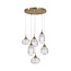 Mond - hanging lamp - Ø 51 x 120 cm - gold / clear glass -5 x E14