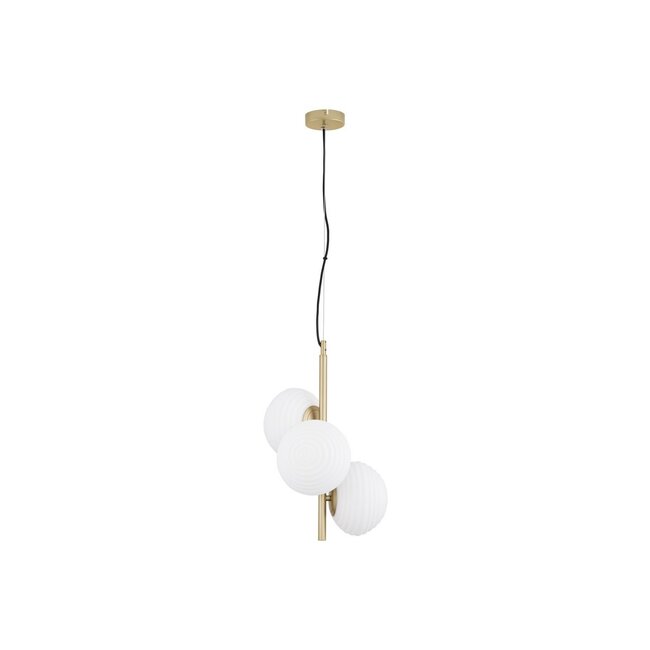 Allen - hanging lamp - Ø 32 x 120 cm - gold / opal glass -3 x E14