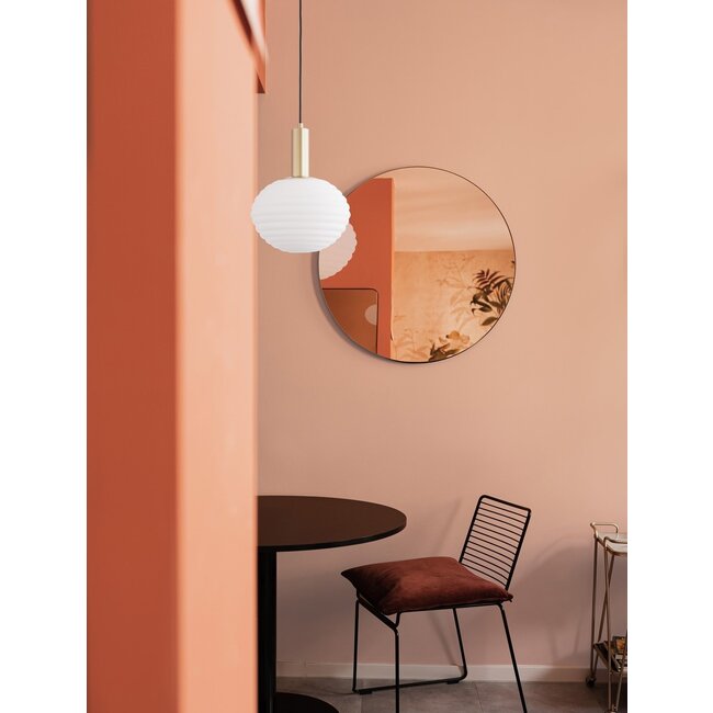 Allen - suspension - Ø 24 x 120 cm - or / verre opale - E27