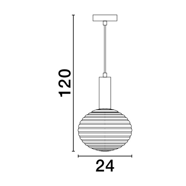 Allen - hanglamp - Ø 24 x 120 cm - goud / opaal glas - E27