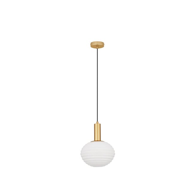 Allen - hanglamp - Ø 24 x 120 cm - goud / opaal glas - E27