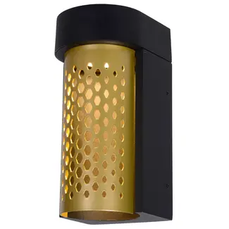 Lucide KIRAN - Outdoor Wall Lamp - LED - 1x10W 2700K - IP65 - Matt Gold / Brass - 45800/10/02