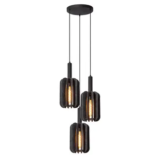 Lucide RAFAL - Hanging lamp - Ø 50 cm - 3xE27 - Gray - 45492/13/36